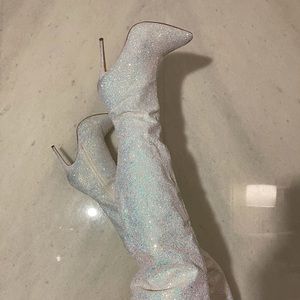 Pretty Little Thing Glitter Boots